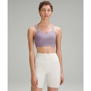 Lululemon Like a Cloud Longline Ribbed Bra Light Support Purple Ash Size 10